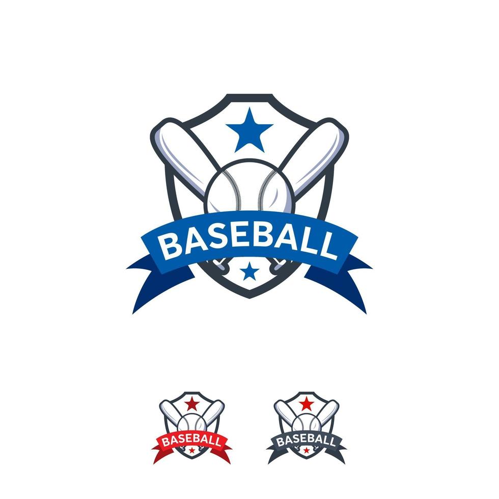 Plantilla de vector de insignia de diseños de logotipo de deporte de béisbol, logotipo de insignia deportiva profesional