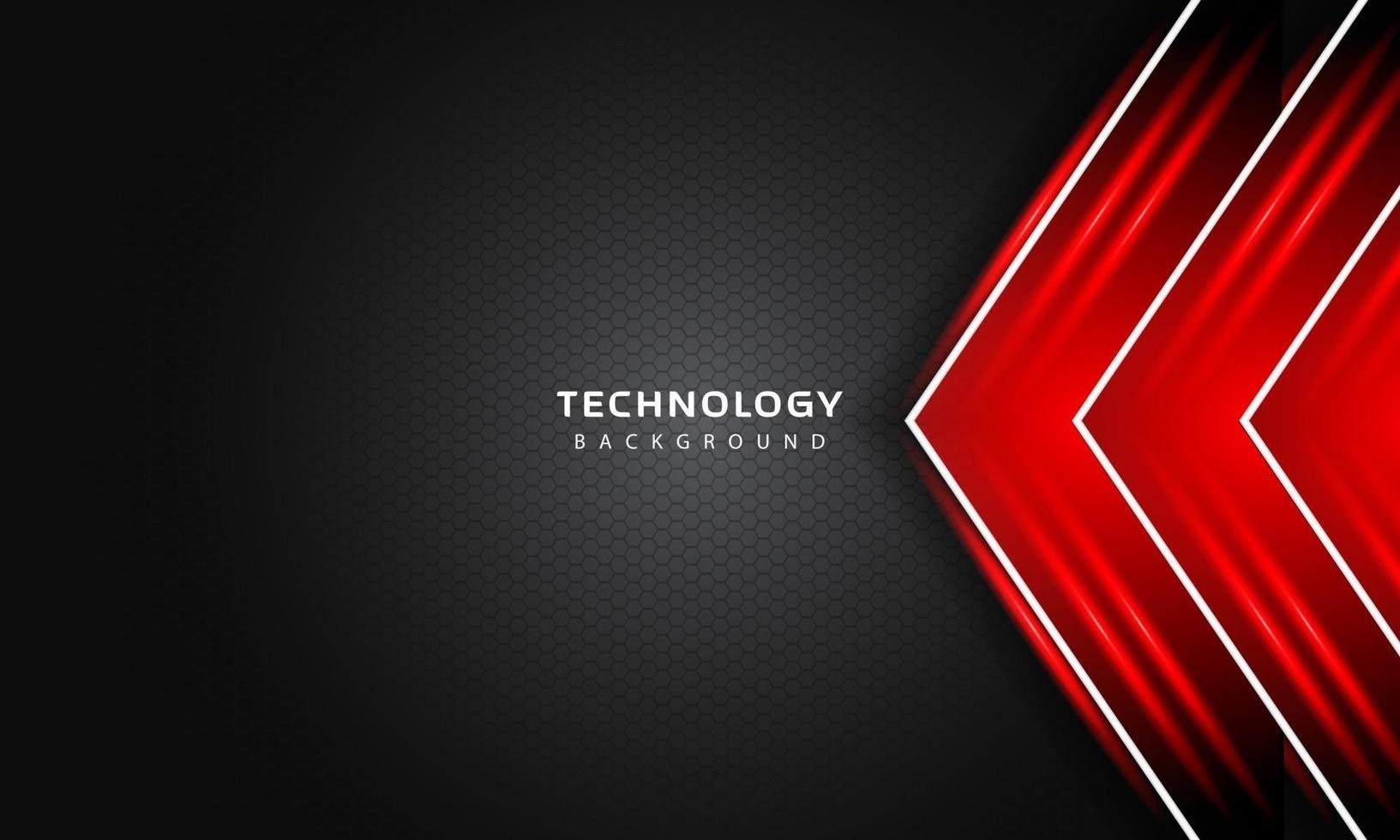 3D Overlap layers effect with red color light decoration. modern technology design template. vector