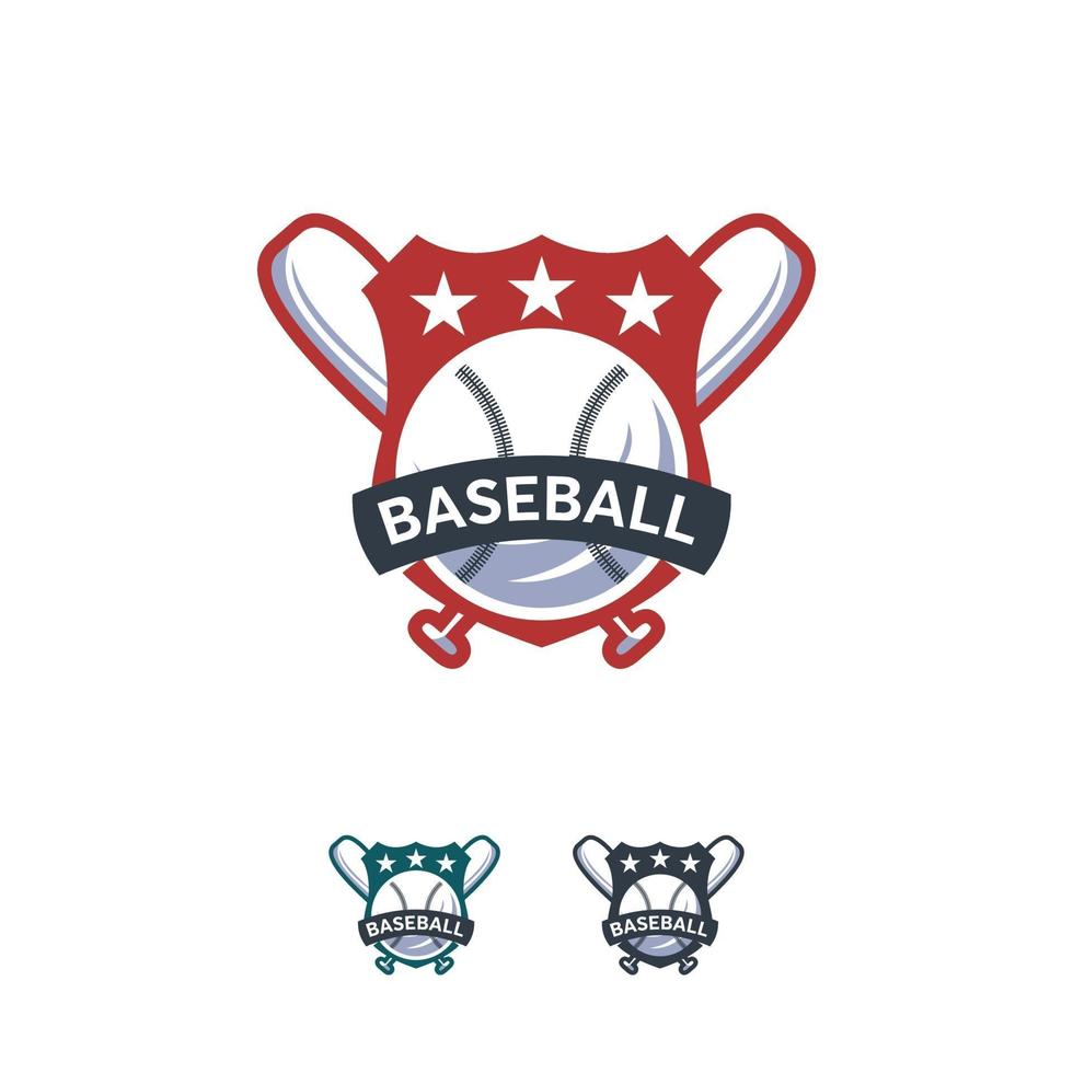 Plantilla de vector de insignia de diseños de logotipo de deporte de béisbol, logotipo de insignia deportiva profesional