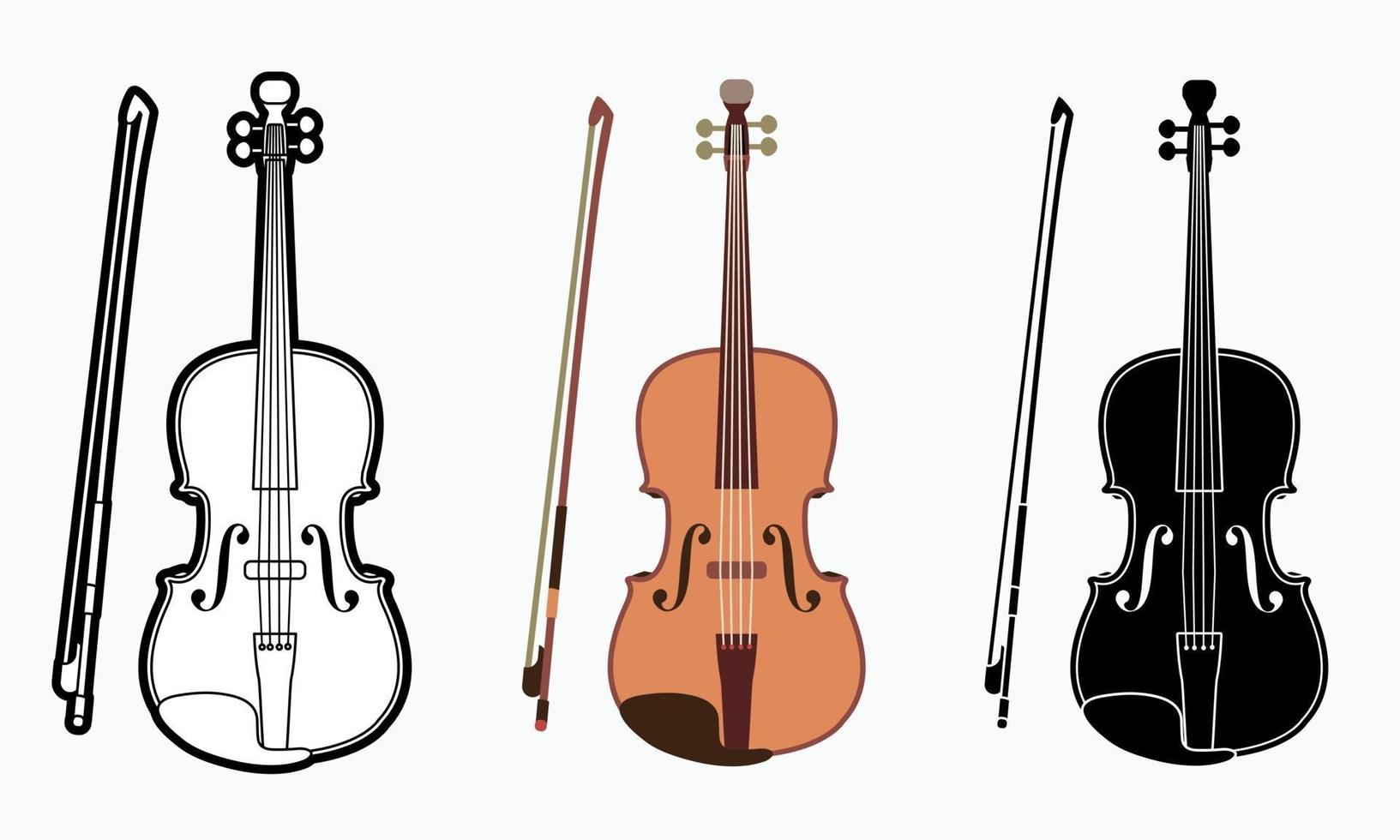 Instrumento musical de orquesta de violín vector