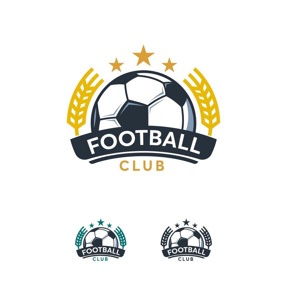 Plantilla de vector de insignia de diseños de logotipo de deporte de fútbol, logotipo de insignia de deportes de fútbol profesional