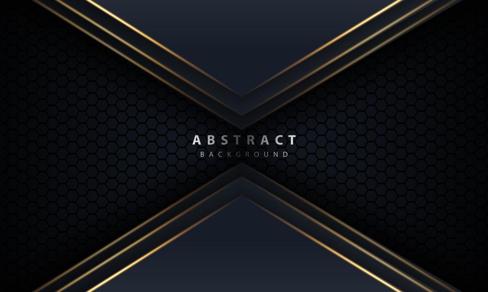 Abstract gold line arrow on black with hexagon mesh design modern luxury futuristic technology background vector illustration.