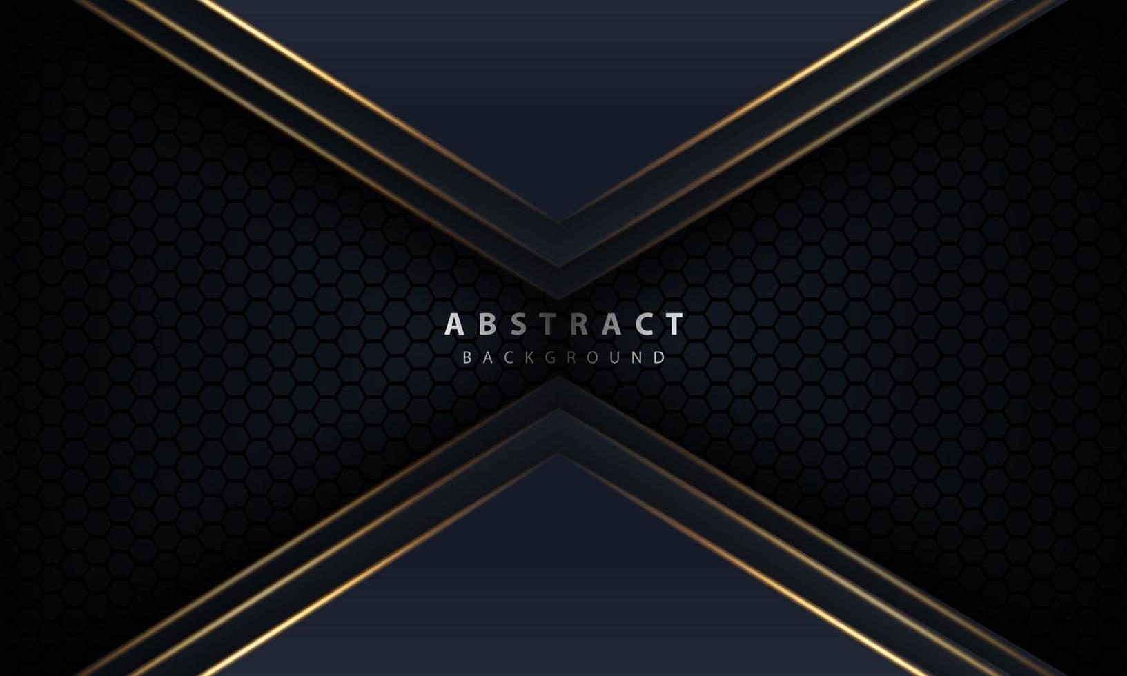 Abstract gold line arrow on black with hexagon mesh design modern luxury futuristic technology background vector illustration.