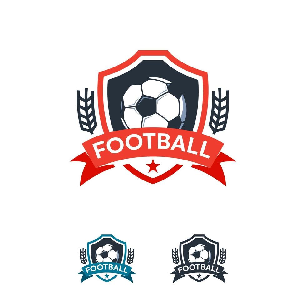 Plantilla de vector de insignia de diseños de logotipo de deporte de fútbol, logotipo de insignia de deportes de fútbol profesional