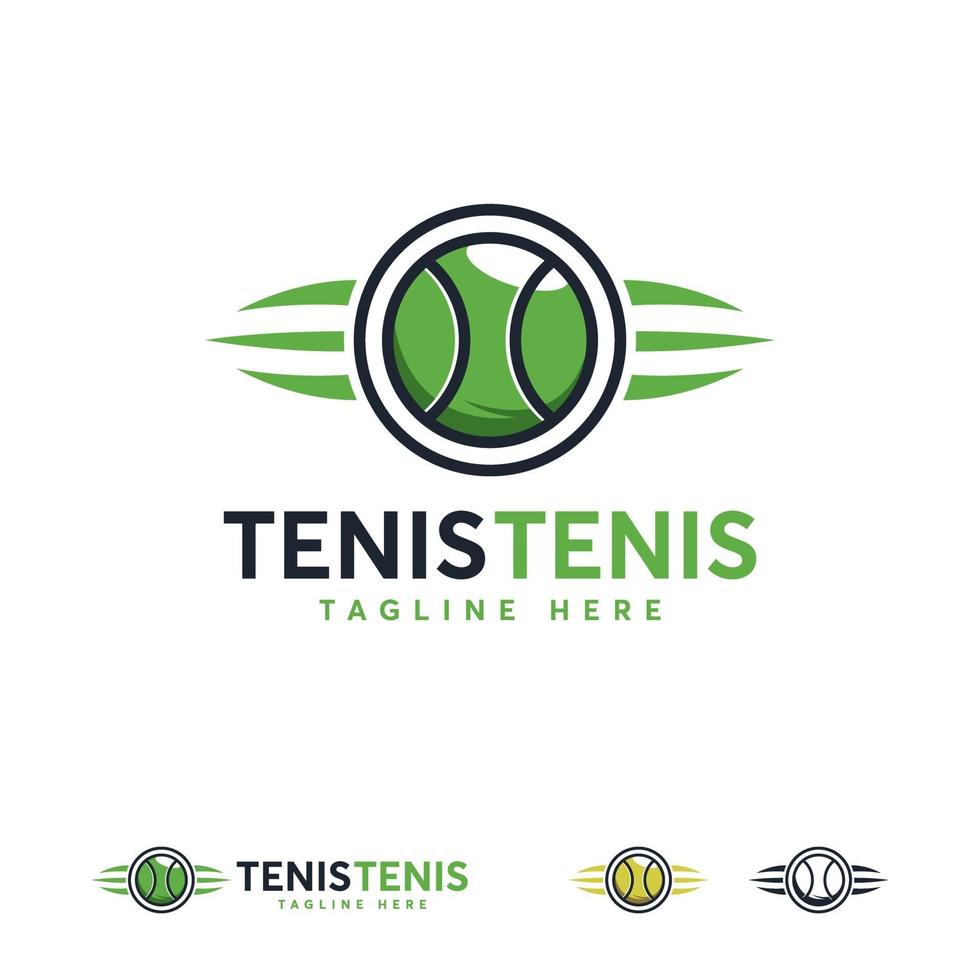 insignia de diseños de logotipo de deporte de tenis, vector de campeonato de emblema de tenis