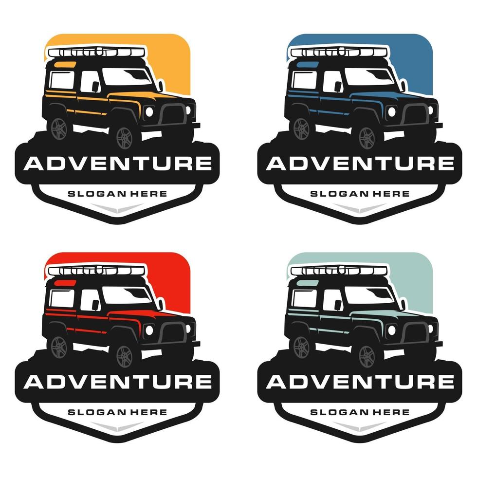 Adventure car logo set vector