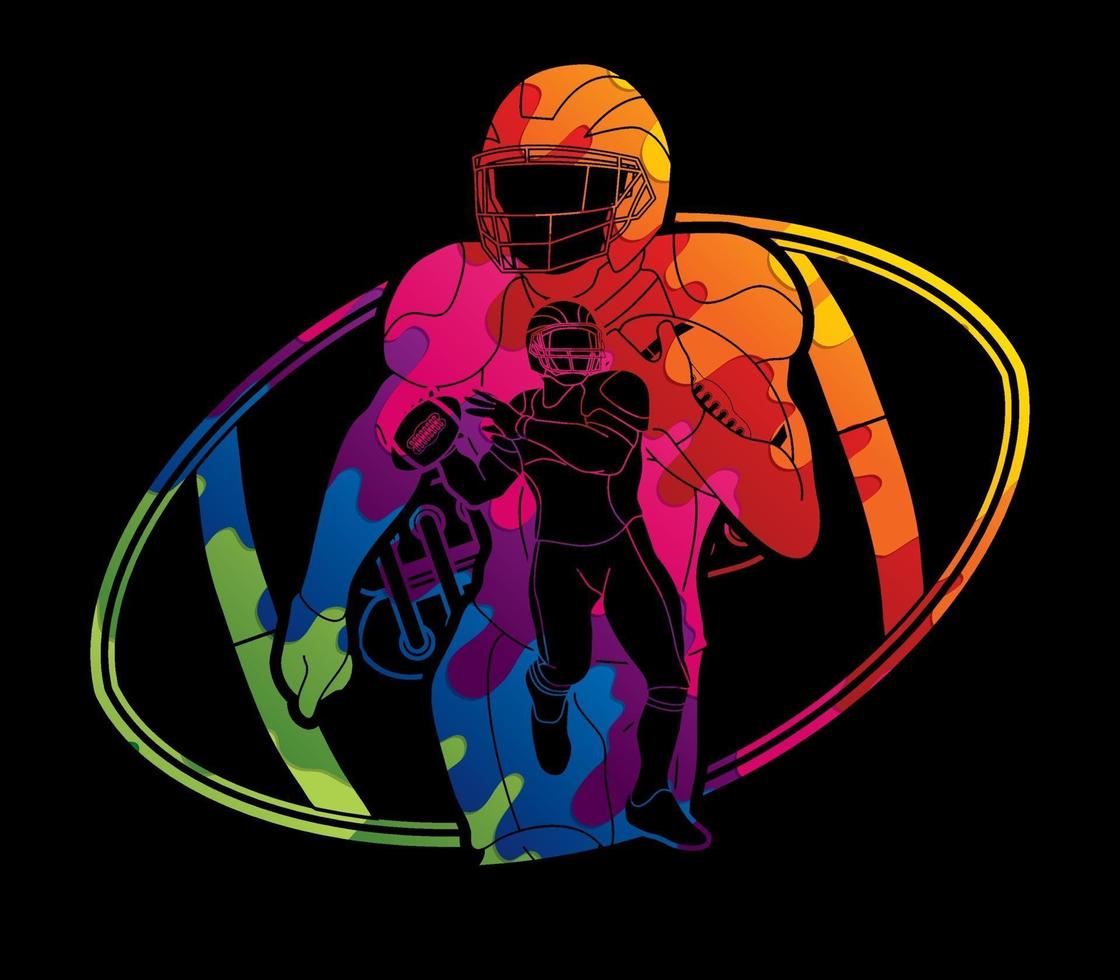 American Football Players Action Design vector