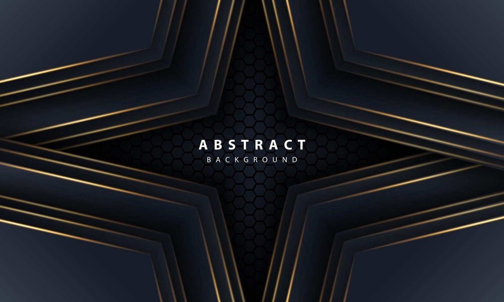 Abstract gold line arrow on black with hexagon mesh design modern luxury futuristic technology background vector illustration.