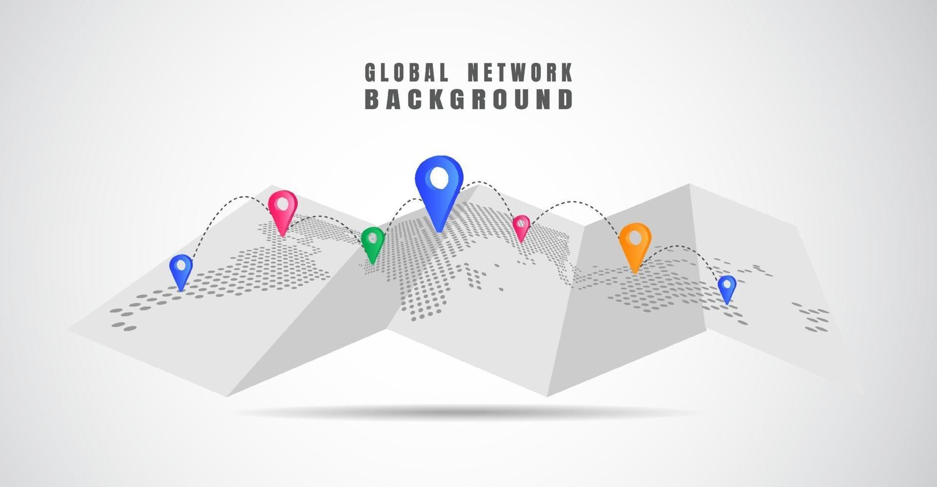 Global network connection. World map point and line composition concept of global business. Vector Illustration