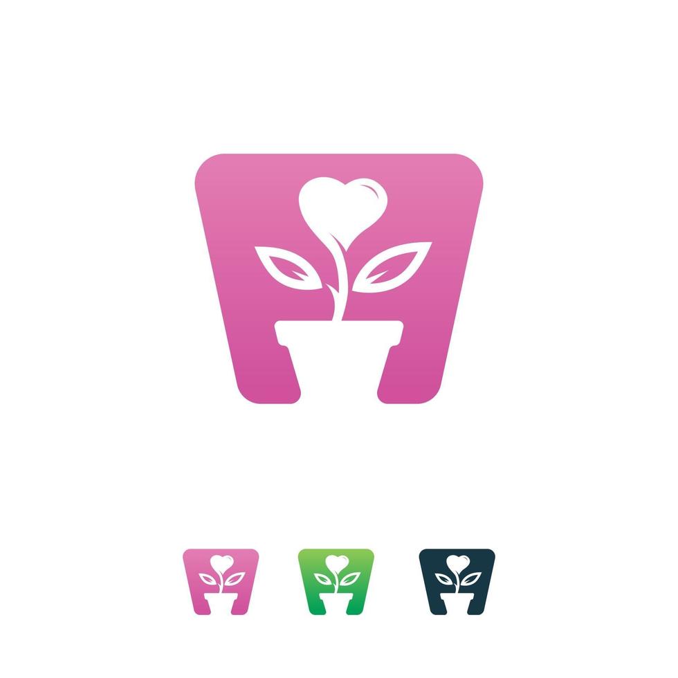 Seed Love icon designs concept vector, Love Flower icon template concept vector