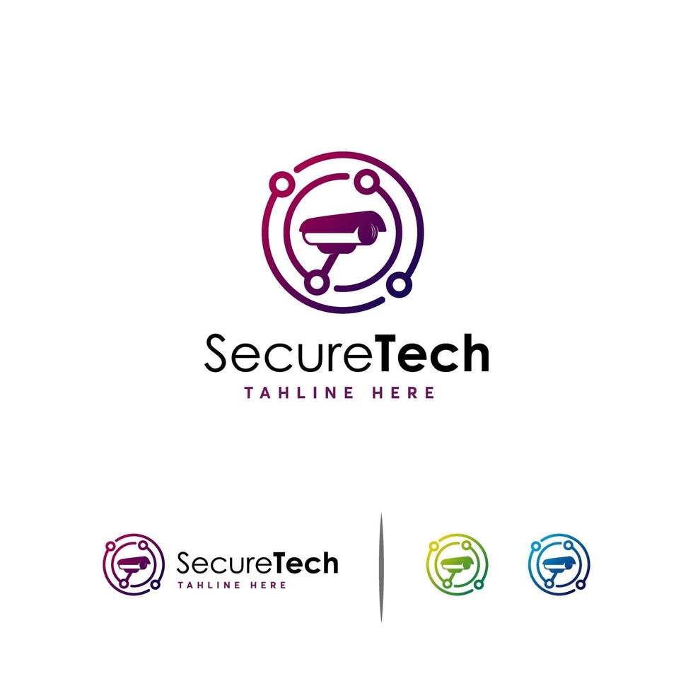 Secure Tech CCTV logo designs, Camera Technology logo vector