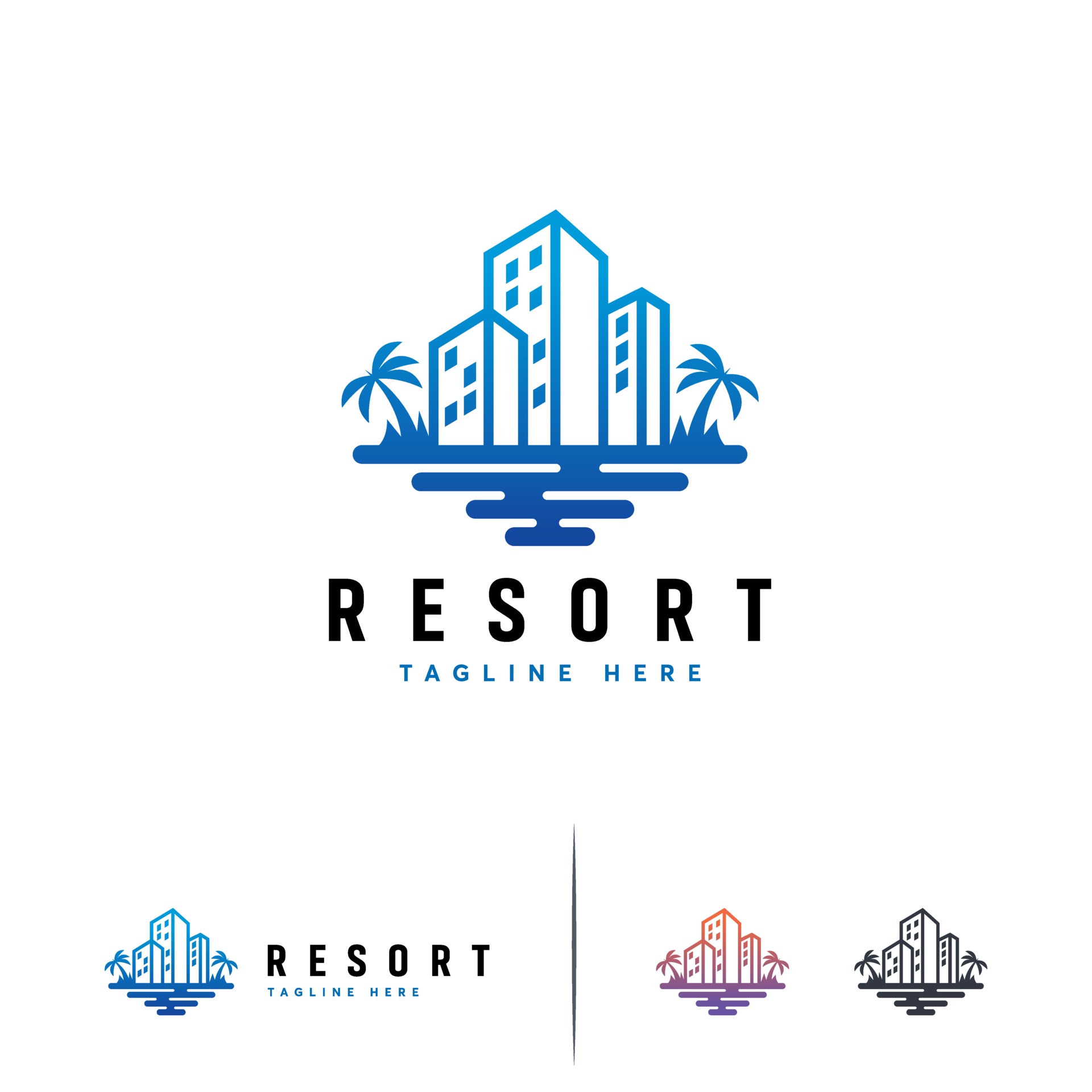 Resort Logo Design premium-vector-resort-logo-design-icon-set
