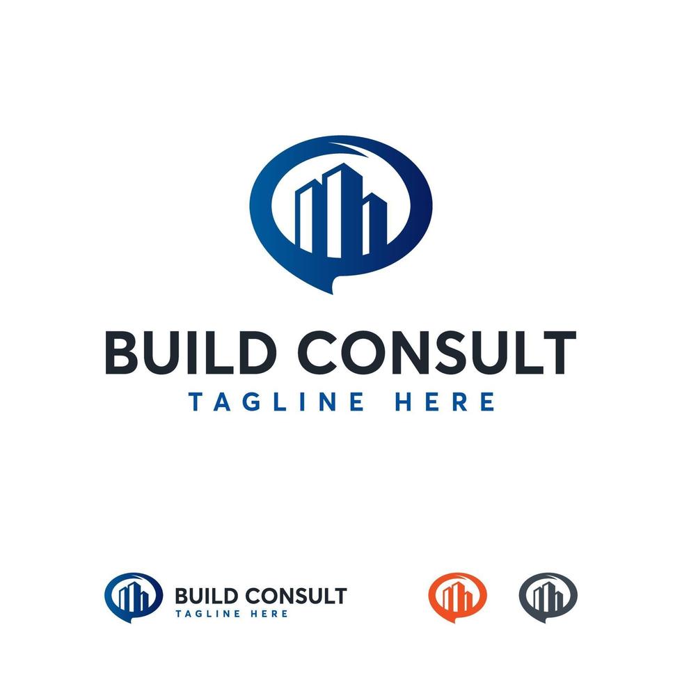 Building consult logo designs template vector