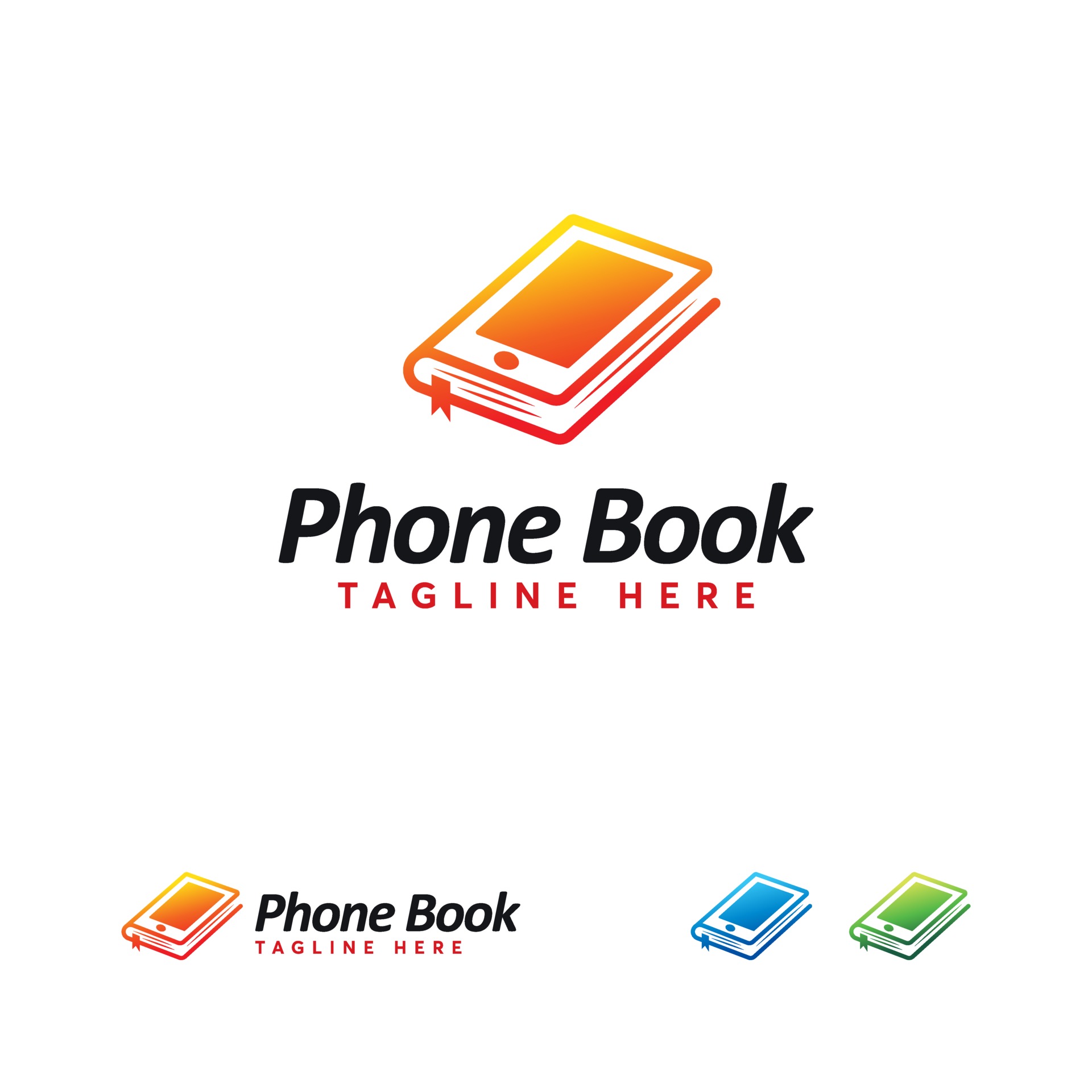 Phone Book logo designs concept vector, Electronic Book logo, Simple