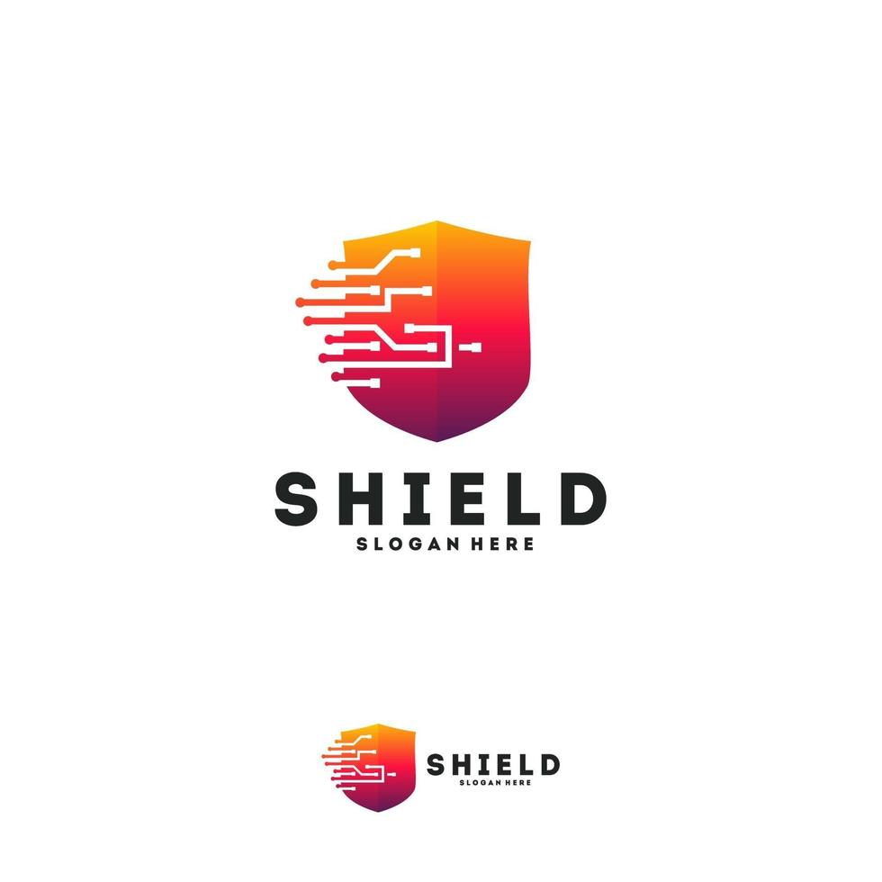 Technology Shield Logo designs concept vector, Shield Secure Logo template vector