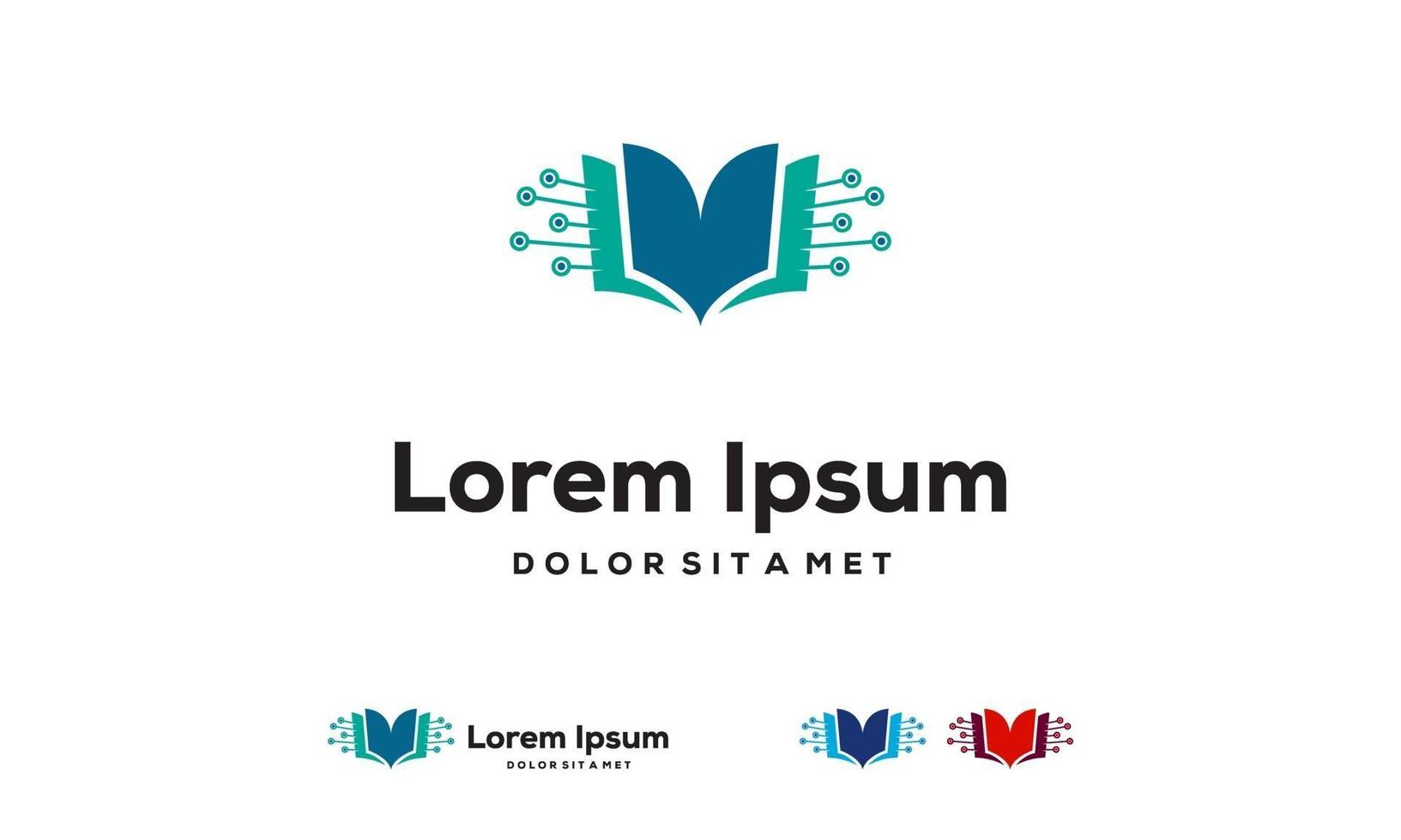 logotipo de libro digital, plantilla de logotipo de libro electrónico, vector de diseños de logotipo de aprendizaje en línea