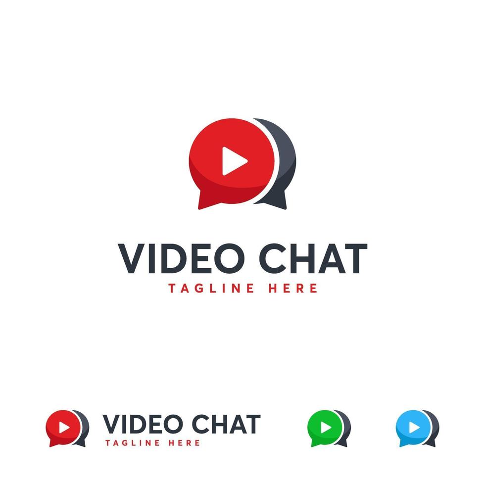 vector de concepto de diseños de logotipo de chat de video, símbolo de logotipo de video chat