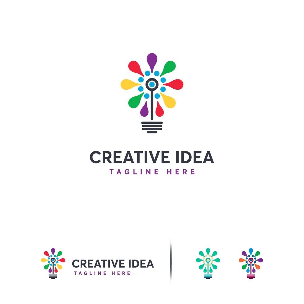 Creative Idea logo designs vector, Colorful Light Bulb logo, Inspiration logo symbol vector