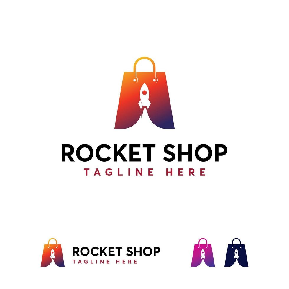 vector de diseños de logotipo de tienda rápida, símbolo de logotipo de venta de cohetes