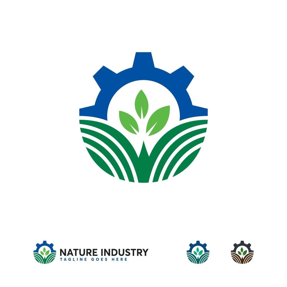 vector de diseños de logotipo de la industria agrícola, símbolo del logotipo de la industria de la naturaleza