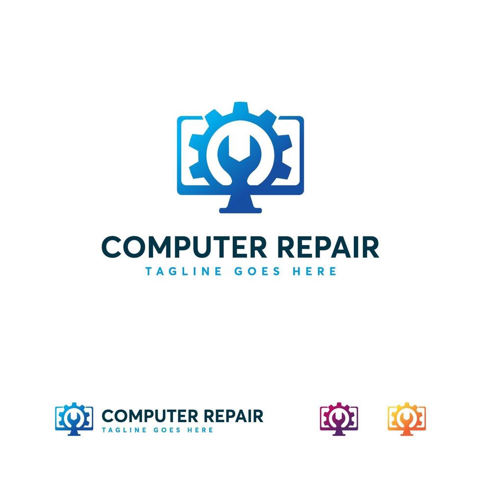 Computer Service logo designs concept vector