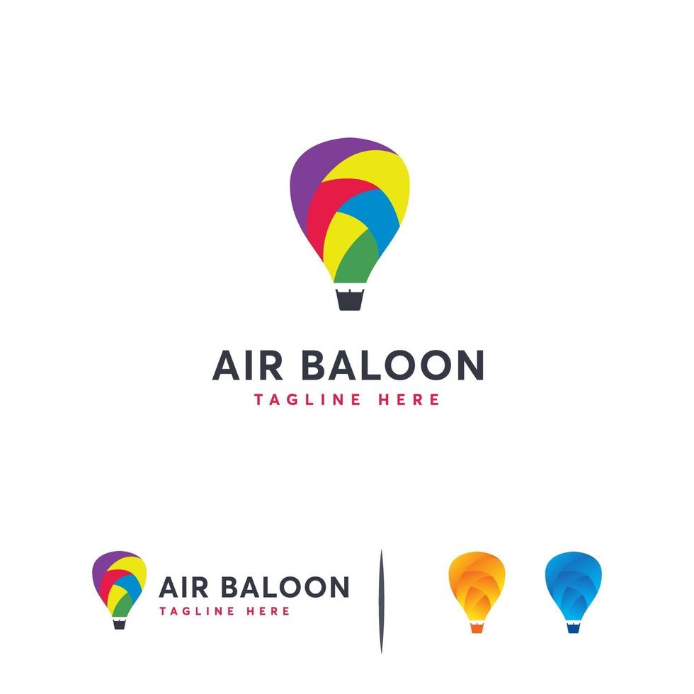 Colorful Air Balloon logo designs concept vector, Inspire Balloon logo designs vector