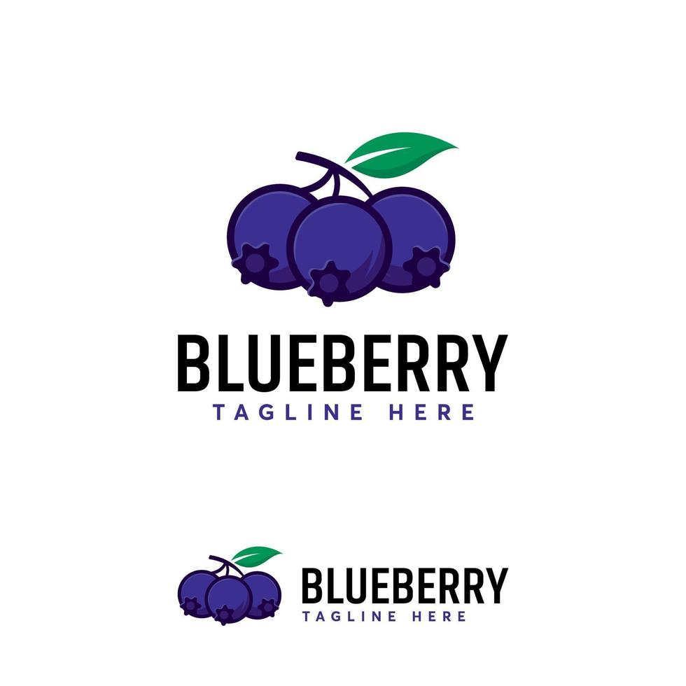 Cartoon of Blueberry Fruit logo designs vector, Illustration of Blueberry template vector