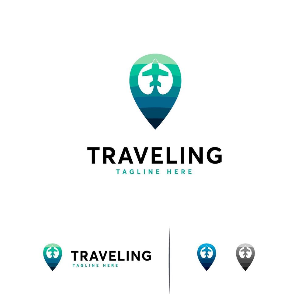 Traveling logo designs template, Travel point logo designs template vector