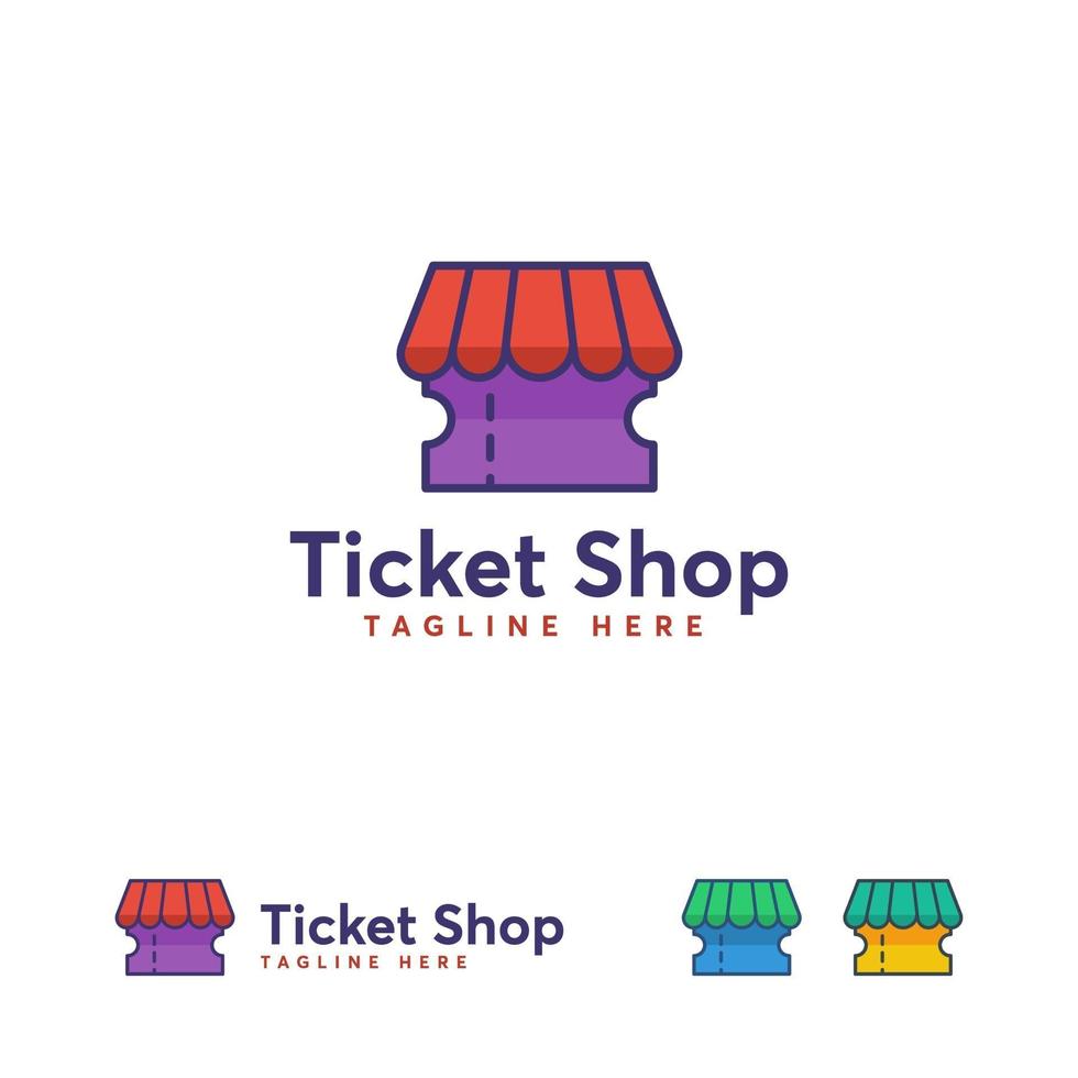 Ticket Shop logo designs concept vector, Ticket Online logo symbol vector