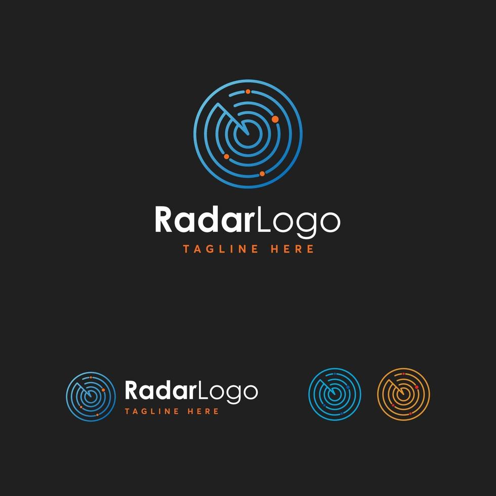 vector de concepto de diseños de logotipo de radar, plantilla de logotipo de escáner