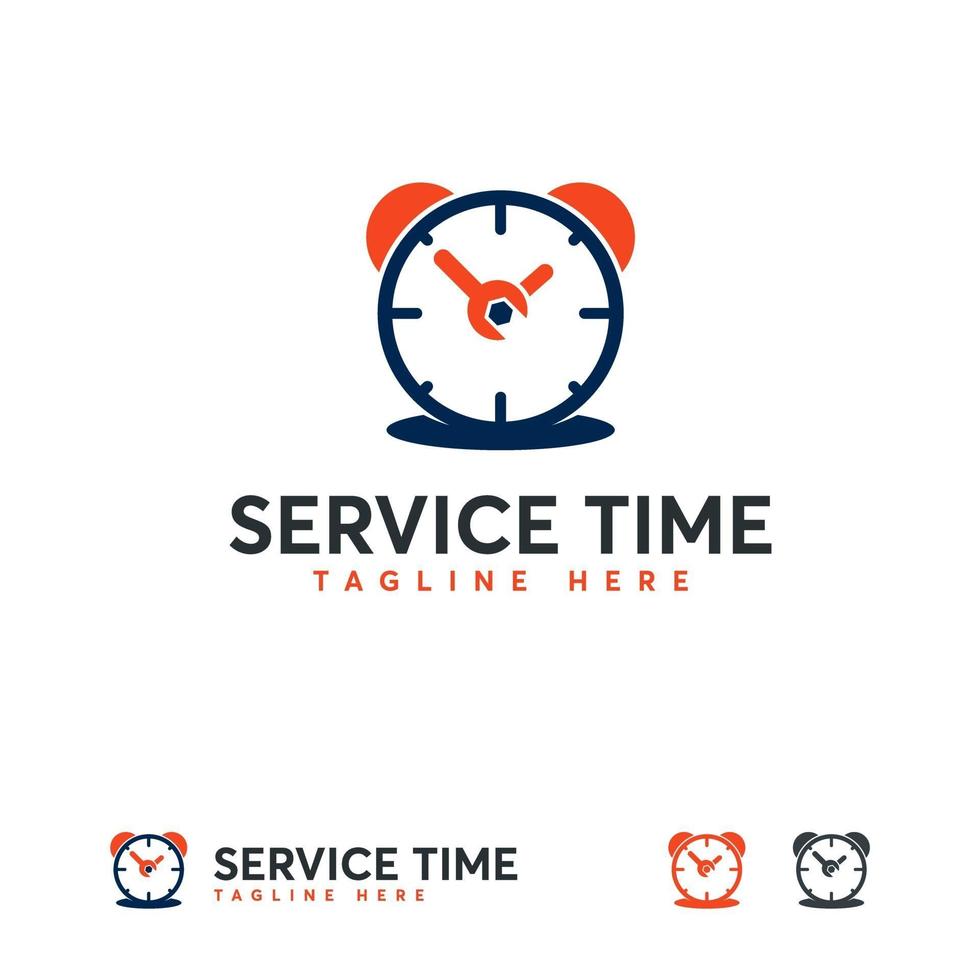 Service Time logo designs vector, Time Clock Mechanic Service Symbol vector