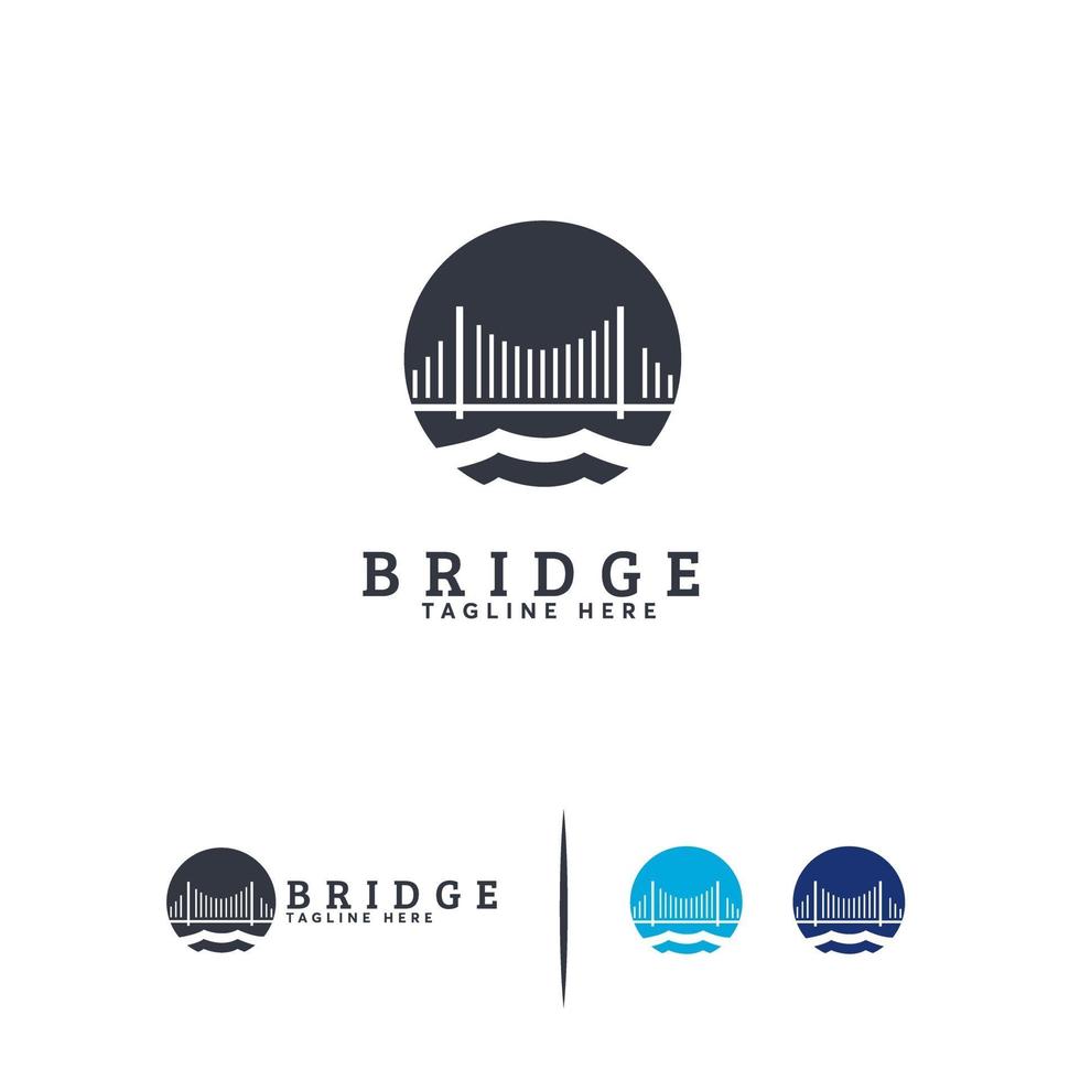 Elegant Bridge Building logo designs concept vector