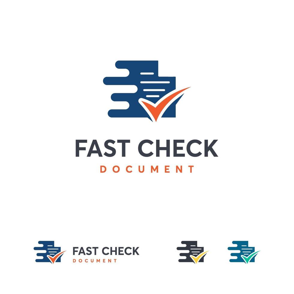 Fast Check logo template vector, Document Check logo designs concept vector