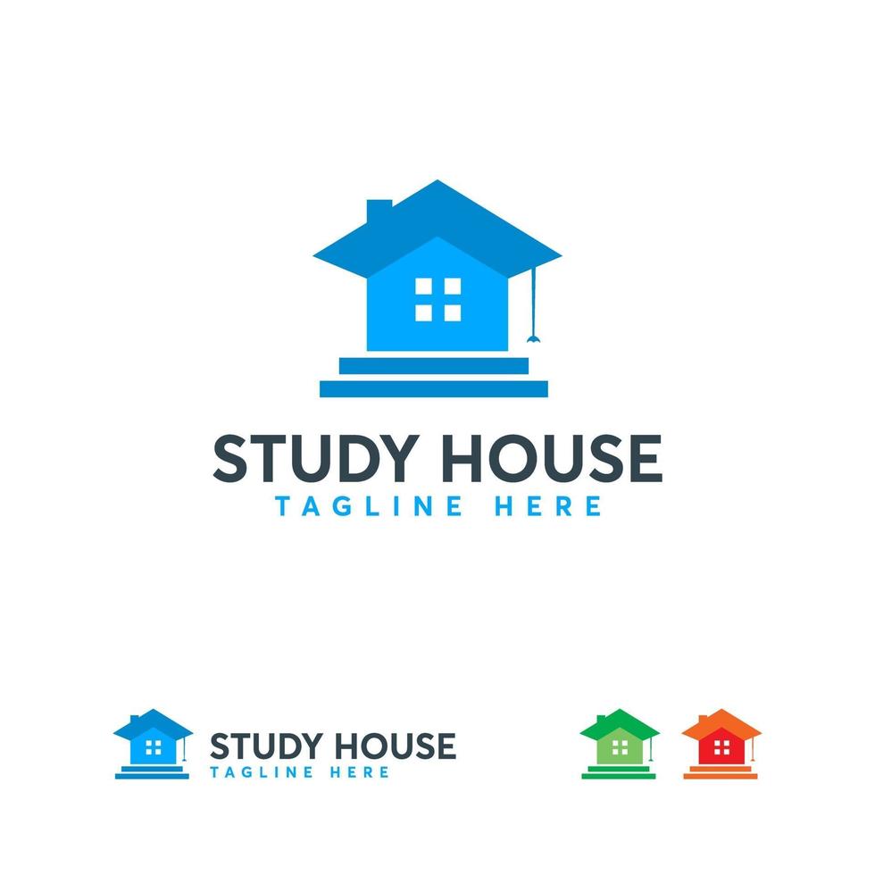 Study House Logo designs concept vector, Education House logo template vector