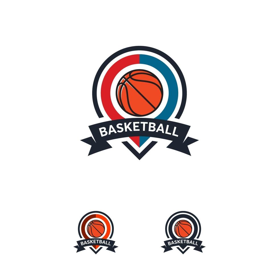 diseños de insignias de logotipo de baloncesto, emblema de logotipo de baloncesto, plantillas vectoriales vector