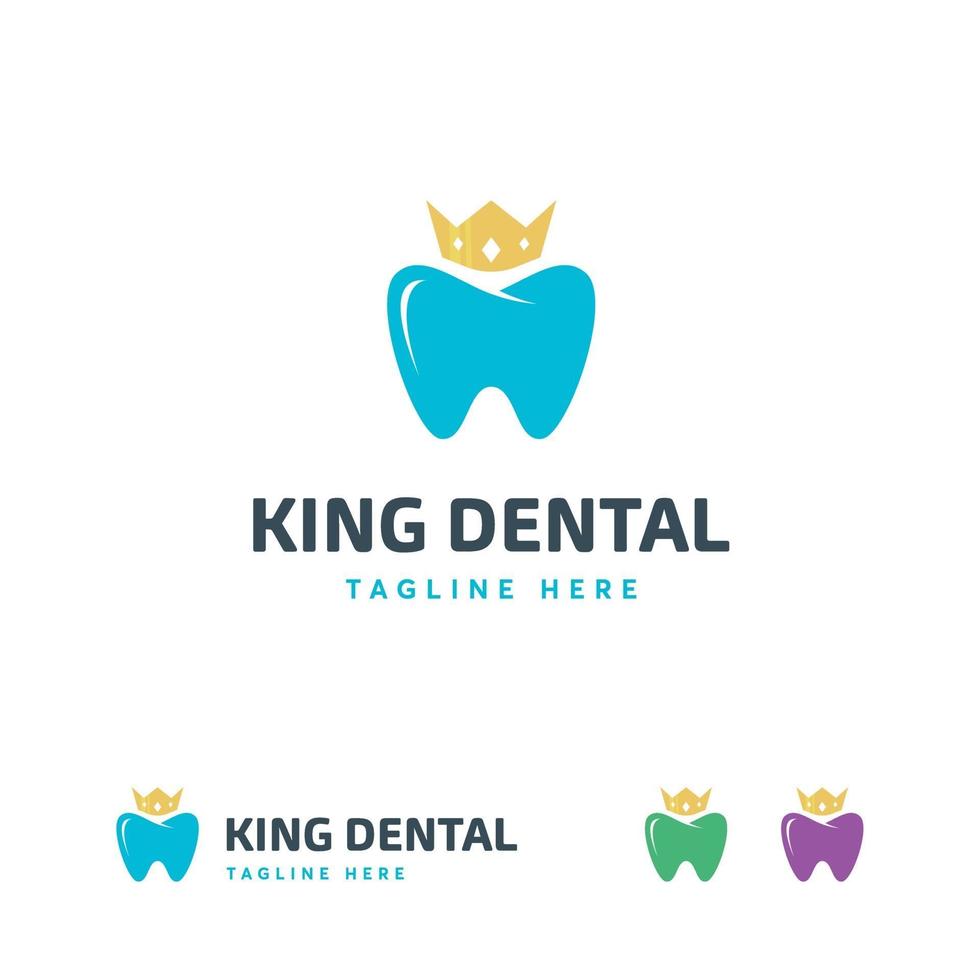 King dental logo diseña vector de concepto, símbolo de logotipo de salud dental