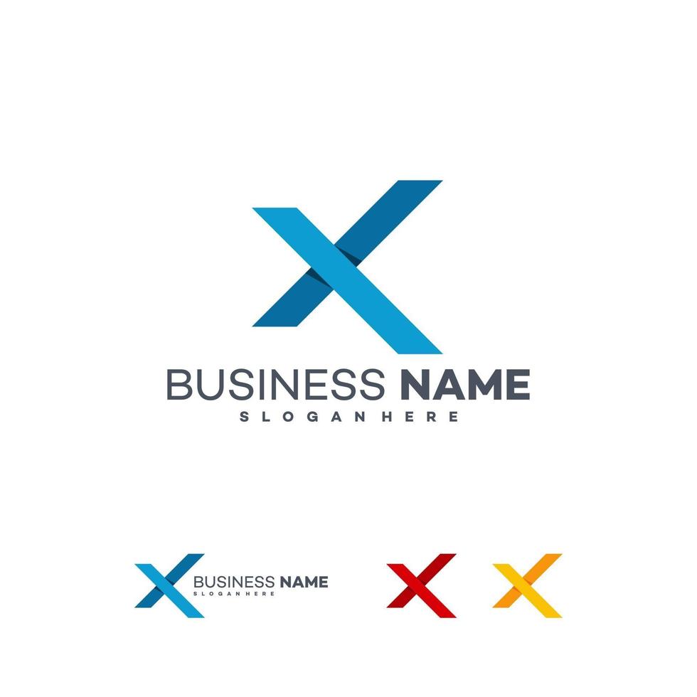 Modern X initial logo for business, X simple symbol vector