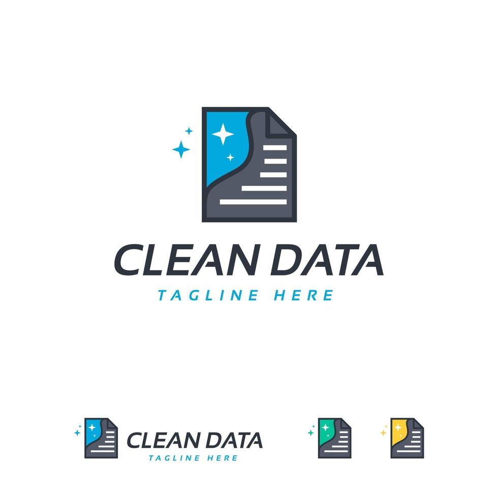 Clean Data logo designs vector, Document logo template vector