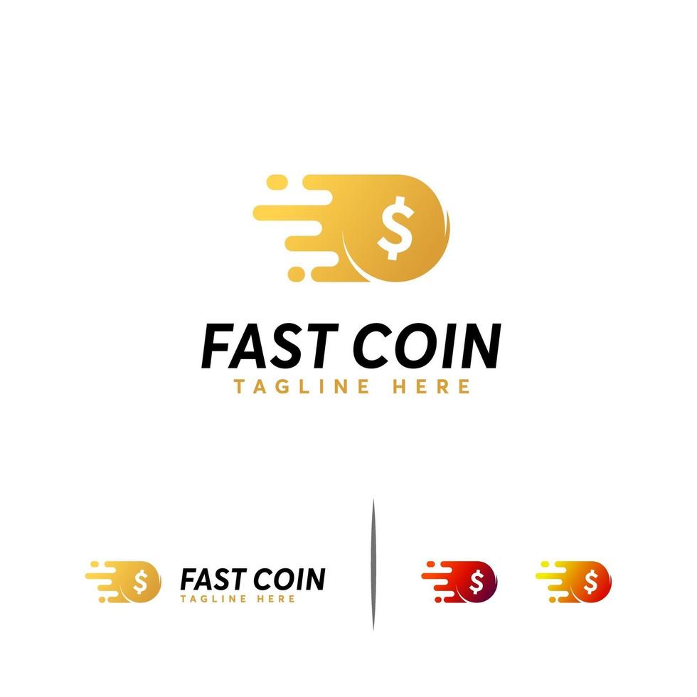 Fast Coin logo designs concept vector, Fast Dollar logo template vector