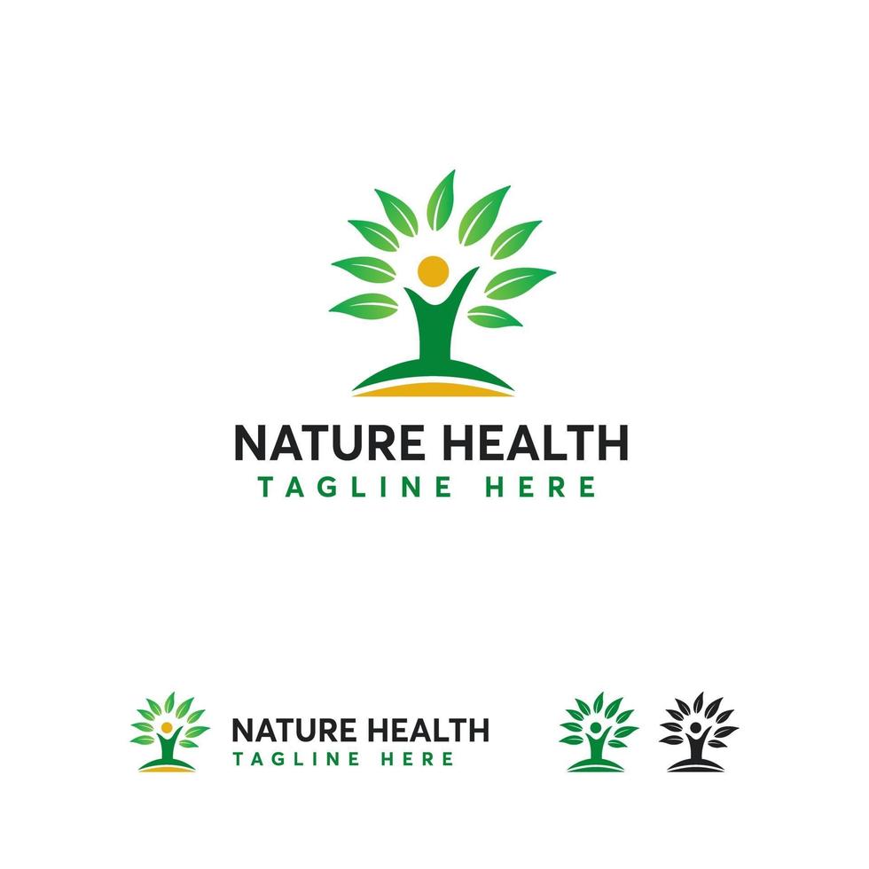 Nature Health logo designs concept vector, Tree Plant logo symbol vector