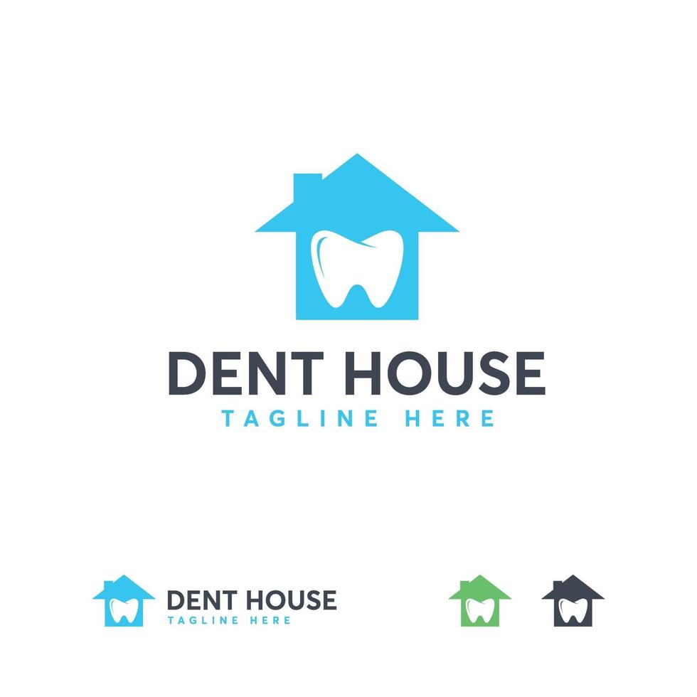Dental house logo designs vector, Dental logo symbol vector
