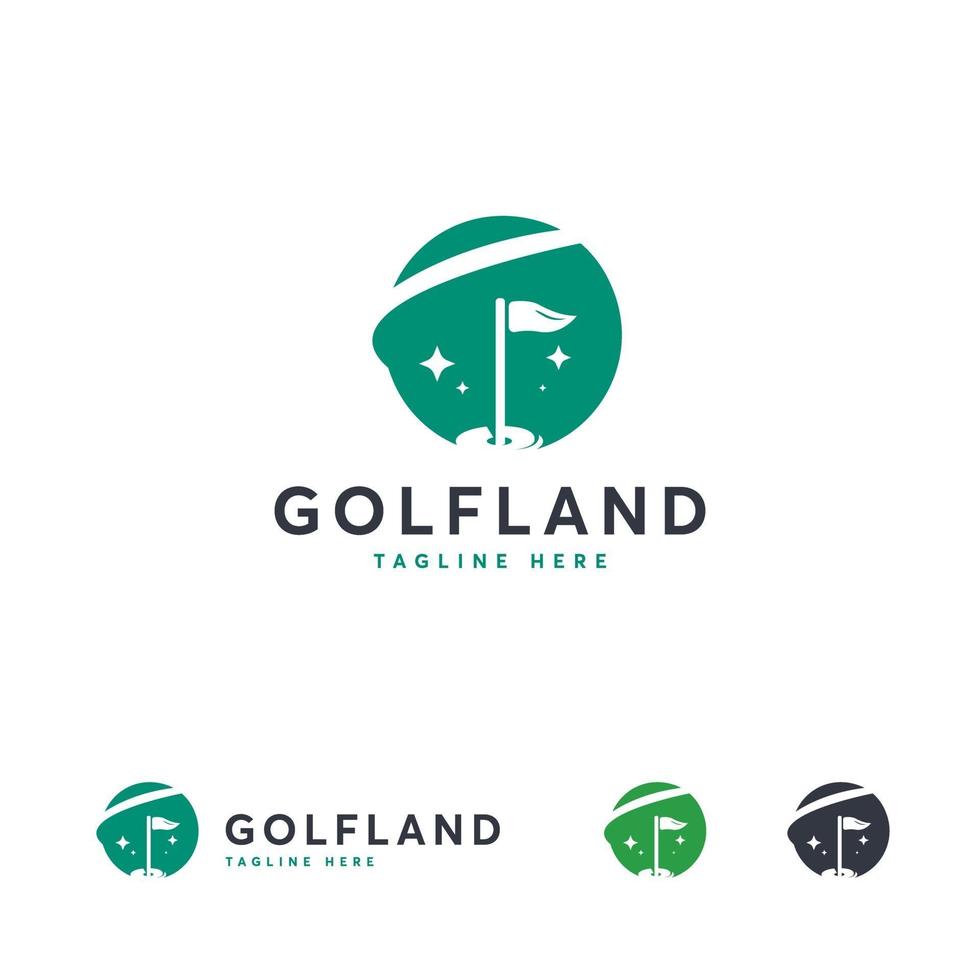 vector de concepto de diseños de logotipo de golf simple, símbolo de logotipo de club de golf