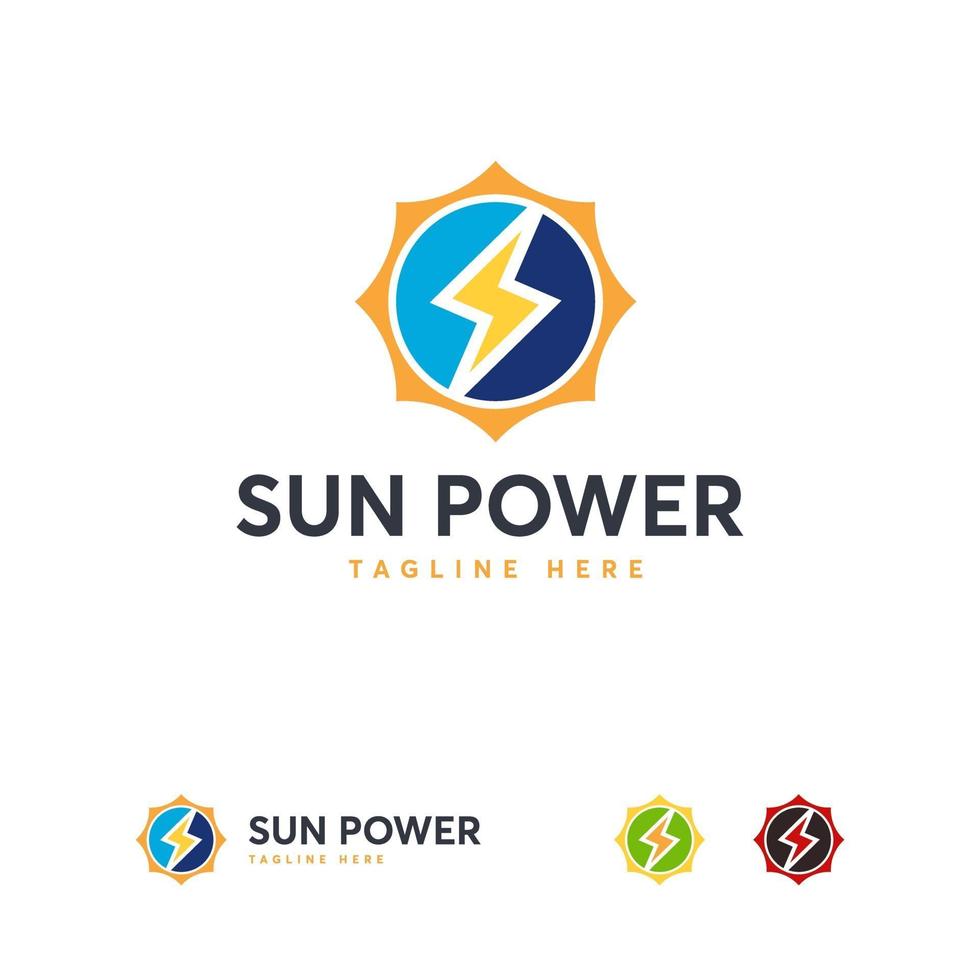 Sun Power logo designs template, Solar power logo template vector
