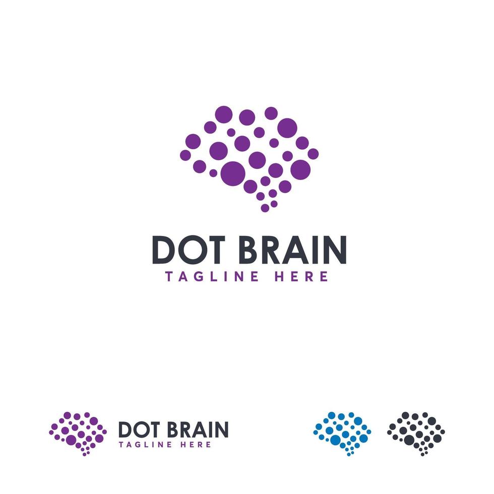 Logotipo de tecnología de cerebro, vector de concepto de diseños de logotipo de cerebro de píxel, plantilla de logotipo de cerebro robótico