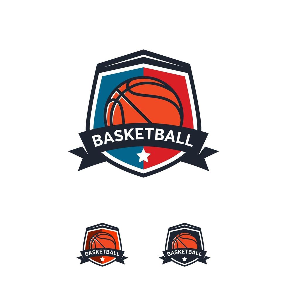 diseños de insignias de logotipo de baloncesto, emblema de logotipo de baloncesto, plantillas vectoriales vector