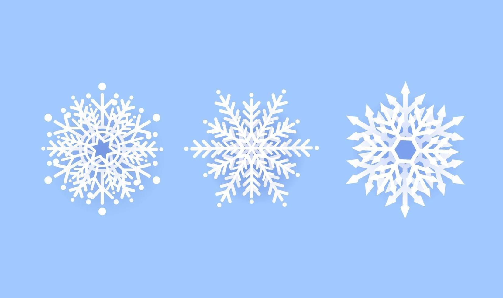 Snowflake winter set icon design on blue background. Vector illustration