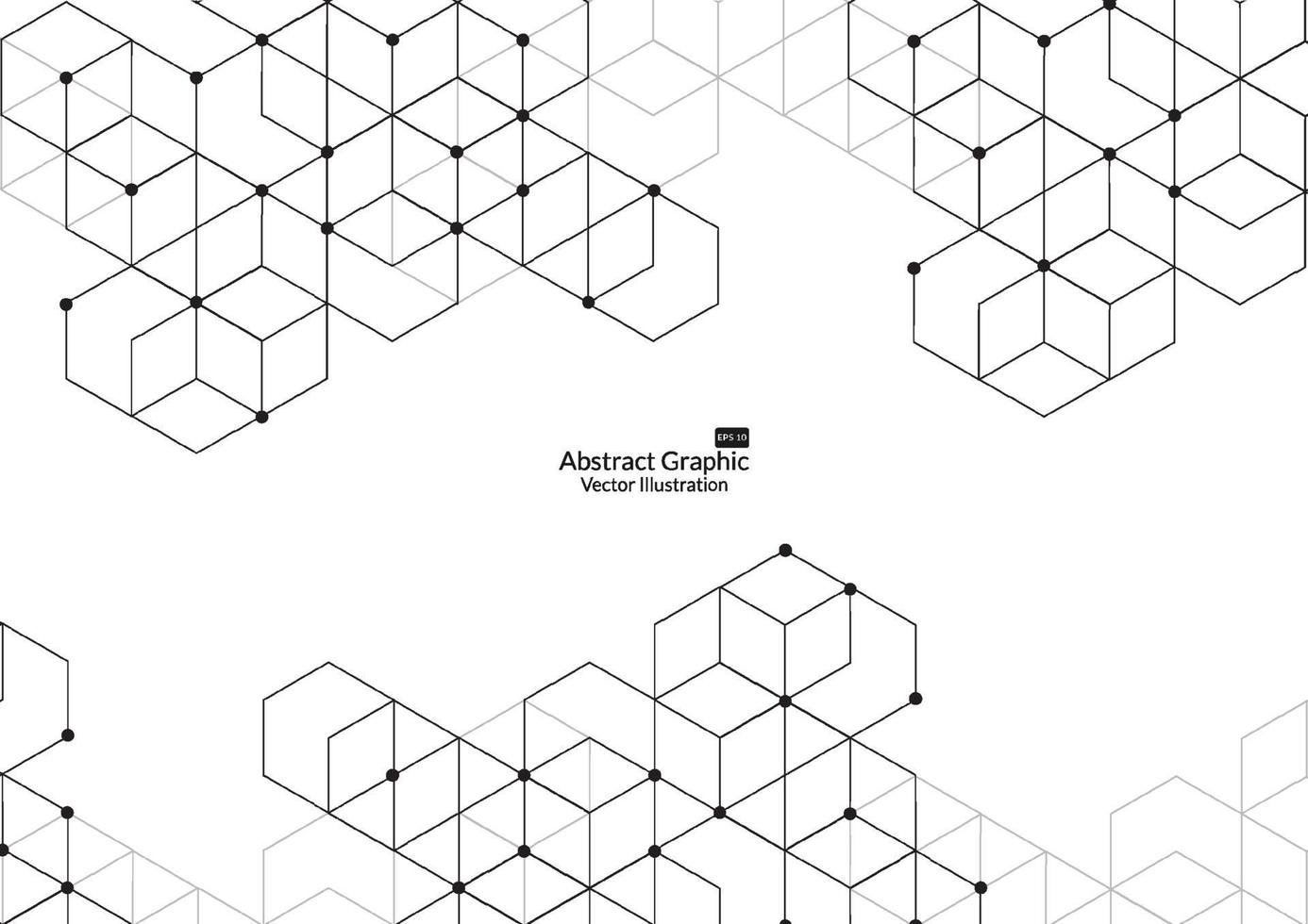 Abstract boxes background. Modern technology with square mesh. Geometric on white background with lines. Cube cell. Vector illustration