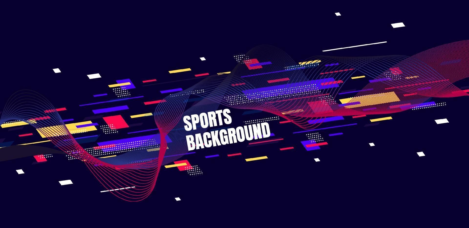 Abstract colorful art for sports background. Dynamic particles. Modern science and technology element with line design. Vector illustration