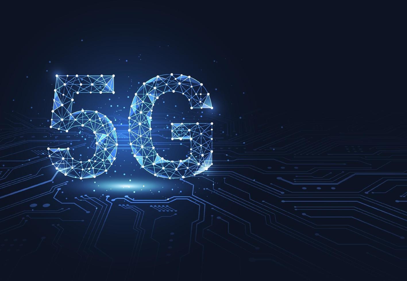 5G global network connection. Polygon connect dot and line shaped of network business. Vector Illustration