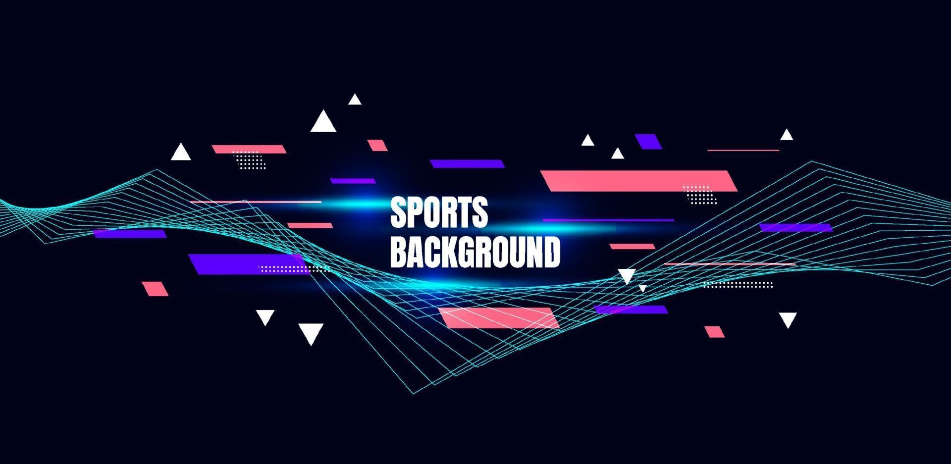 Abstract colorful art for sports background. Dynamic particles. Modern science and technology element with line design. Vector illustration